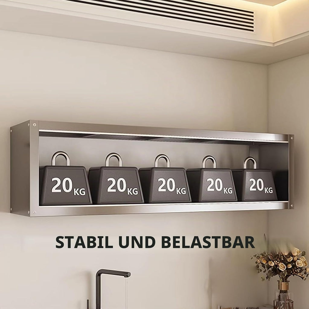 Mehrzweckschrank Hängeschrank Küche Mit Transparenten Schiebetüren Materialien: Edelstahl und Acryl Zwei Montagemöglichkeiten Tragkraft Pro Ebene: 25 Kg Schrank Küche(120 * 30 * 40cm)
